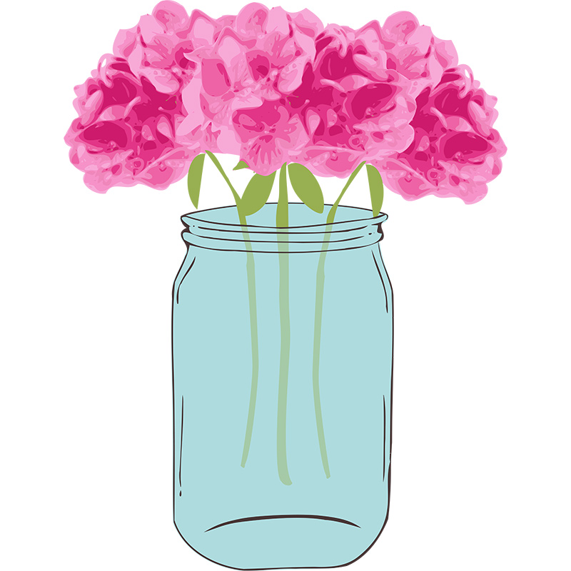 flowers in a mason jar clip art - Clip Art Library
