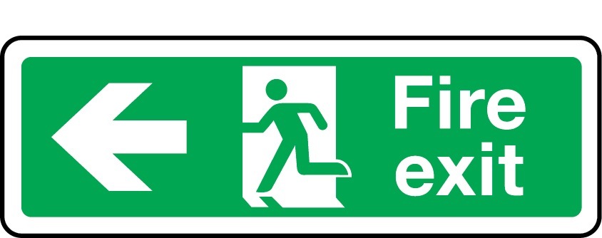 Fire Exit Sign - Emergency Evacuation Directional Signage