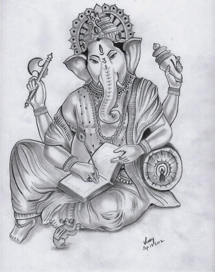 Lord Shri Ganesh 🌺😇 DM @sketch_gallery07 for paid works. . . artist  @prashant_a_r_t_s .… | Instagram