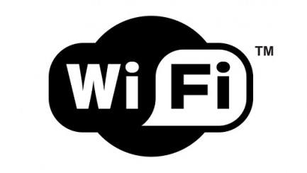 Official Wi-Fi logo featuring white "Wi-Fi" text inside a black cloud-shaped icon with TM symbol.