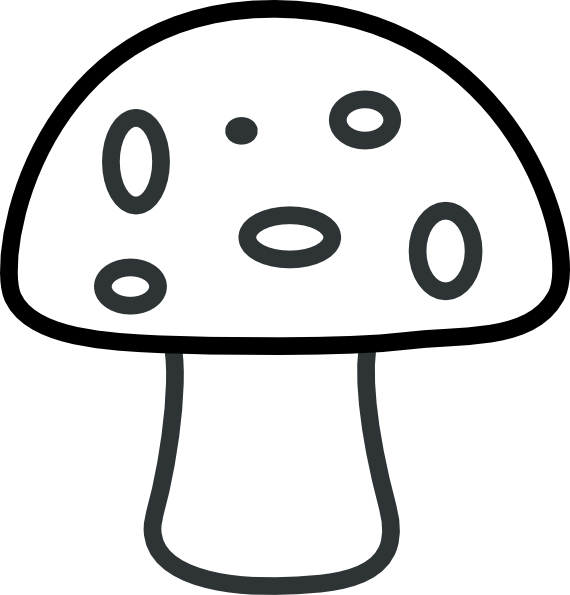 Black And White Mushroom clip art - vector clip art online 