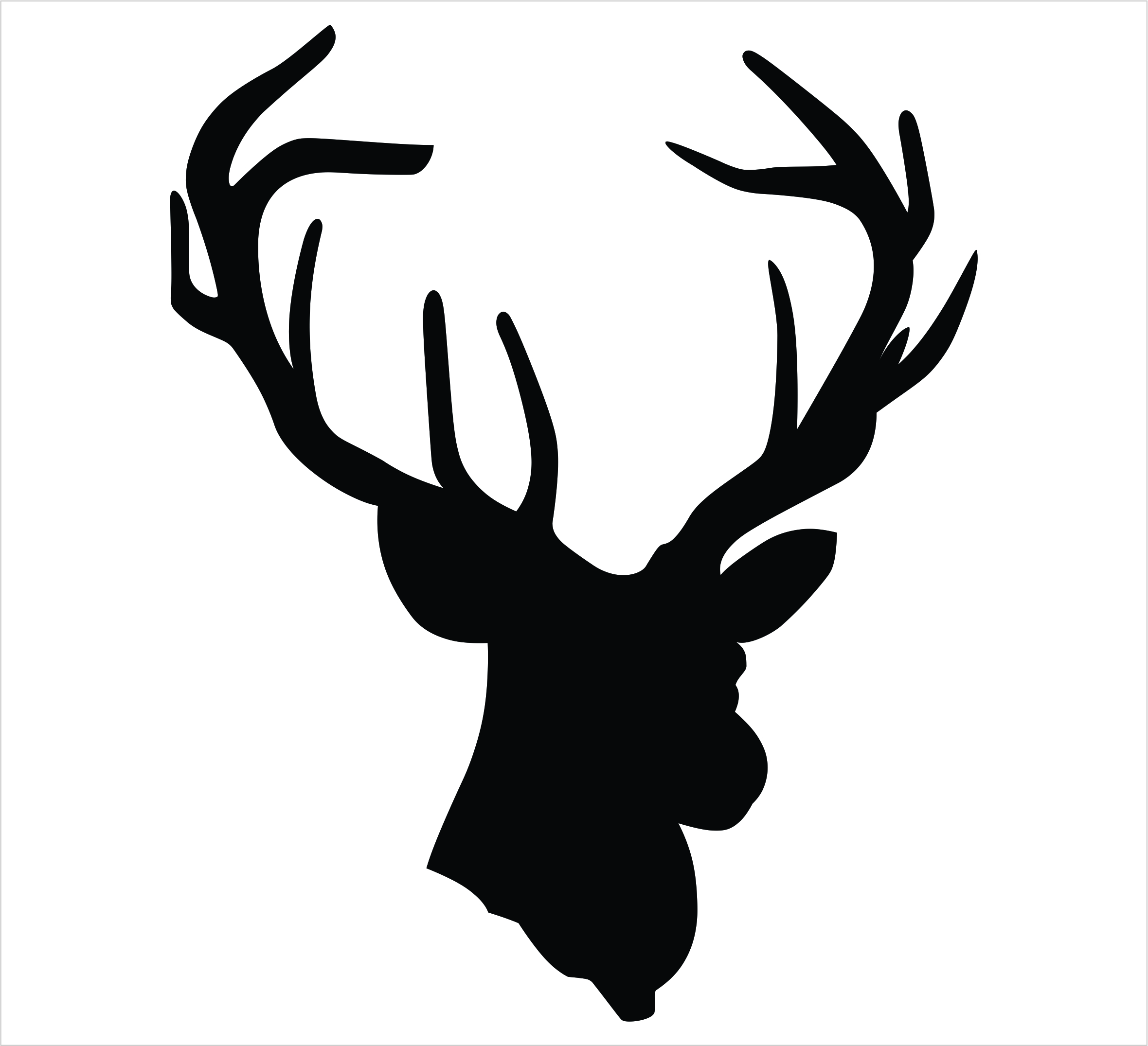 Silhouette Of Deer Head - Clipart library