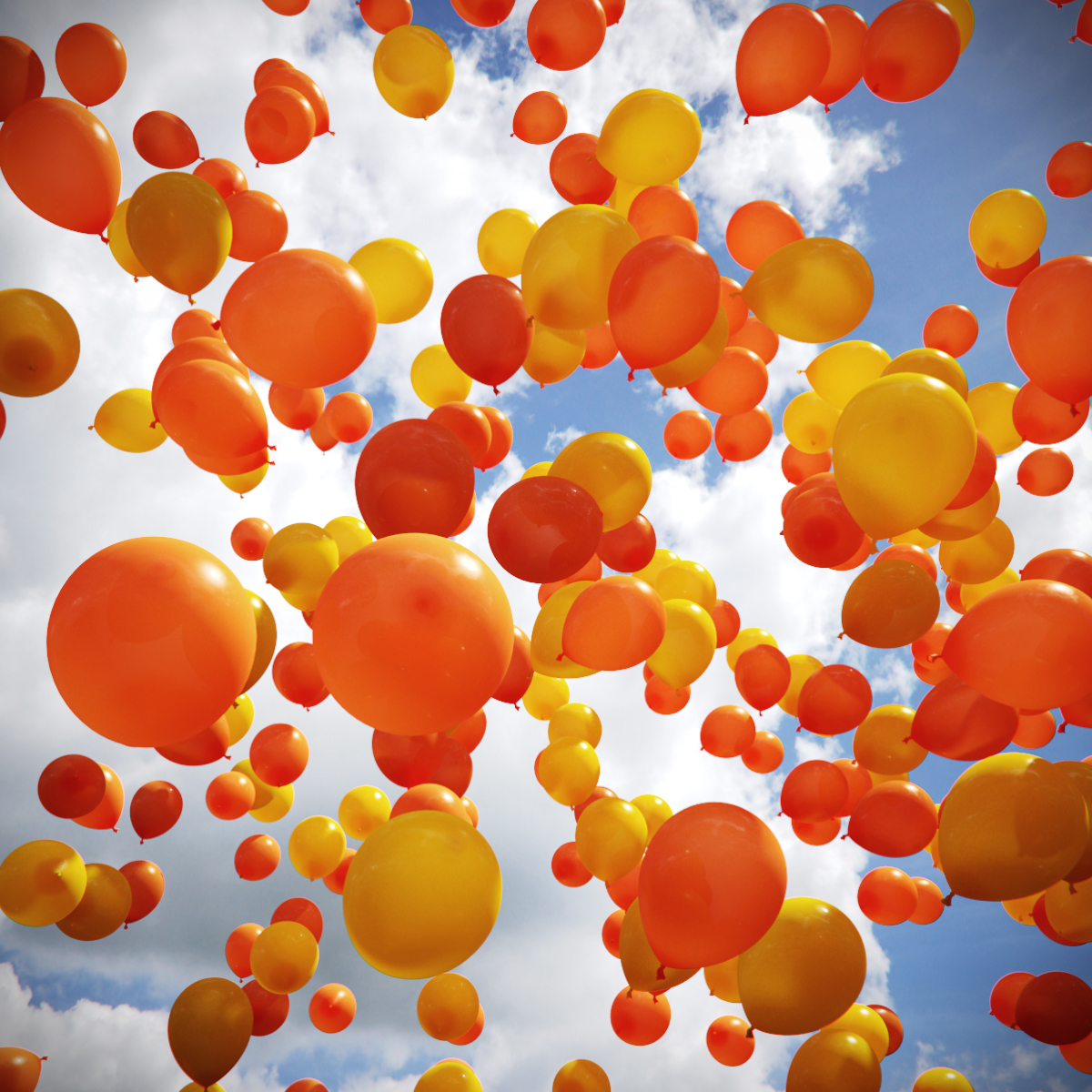 red orange yellow balloon decoration - Clip Art Library