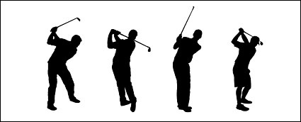 Download Golf figure silhouettes vector Free