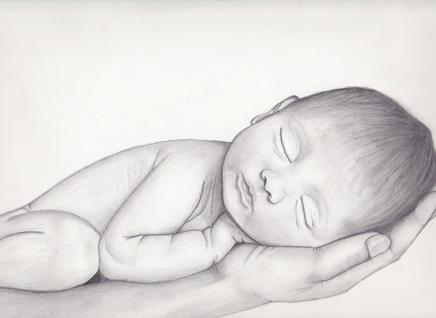 Hand Drawn Sketch Sleeping Newborn Baby Stock Illustration 2001749522   Shutterstock