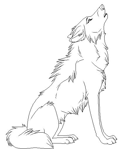 Cartoon Animal Howling Wolf Coloring Pages | Art to Color | Clipart library