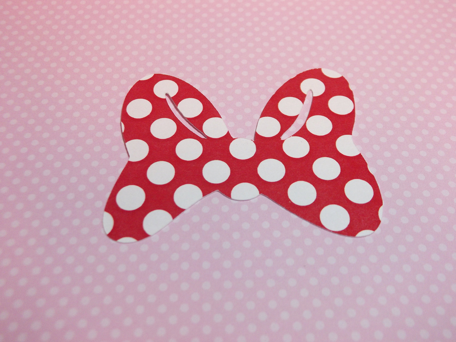 minnie mouse pink polka dot bow cut out