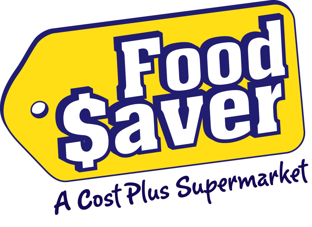 Yellow price tag logo with "Food $aver" text and "A Cost Plus Supermarket" subtitle in blue and white.