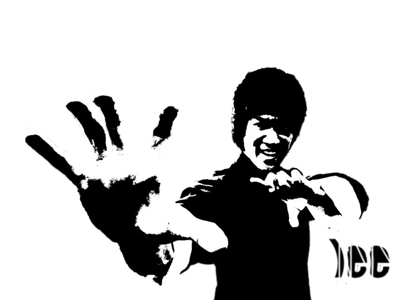 Clipart library: More Like Bruce Lee Stencil 2 by Remeber-To-Blink