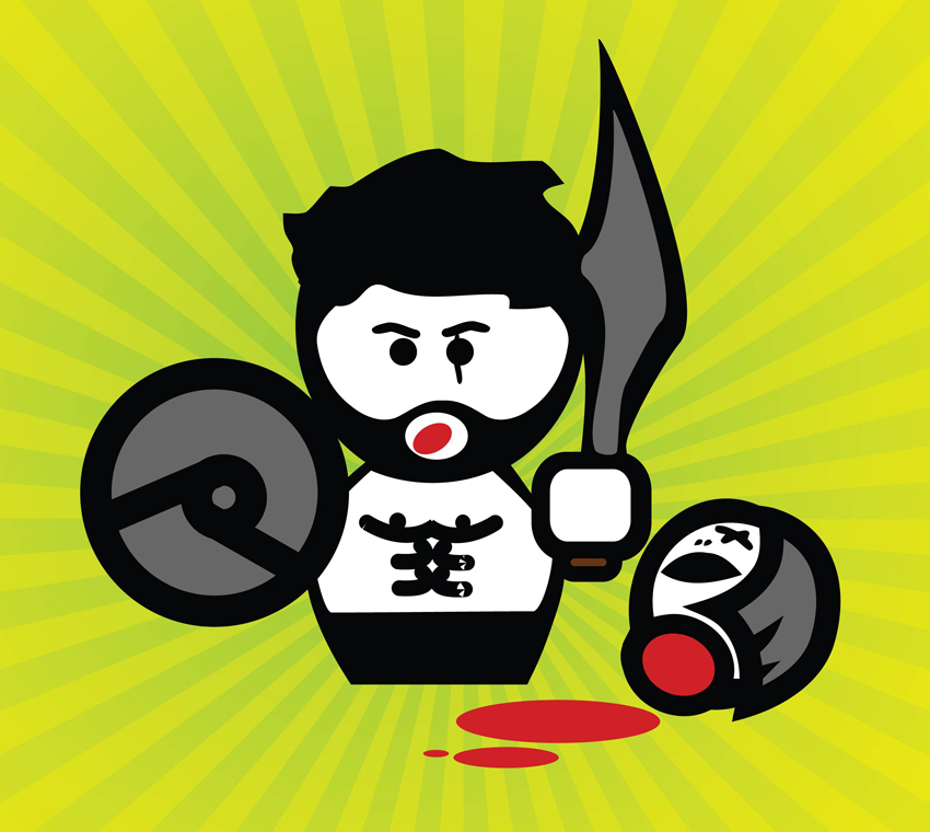 Samurai Warrior Illustration - Bold & Stylized Digital Art