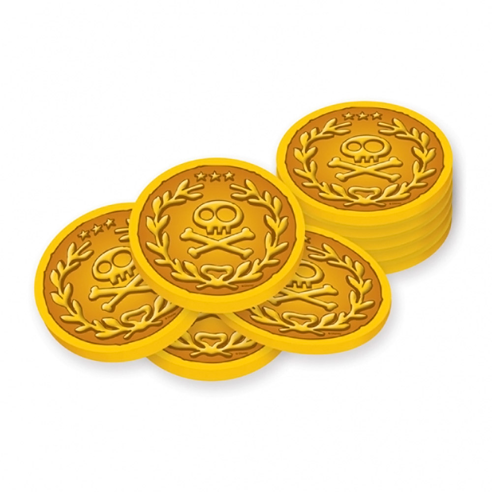 black white and gold pirate coins clip art