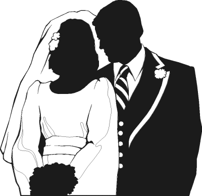 Wedding Couple Partial Silhouette Clip Art Download