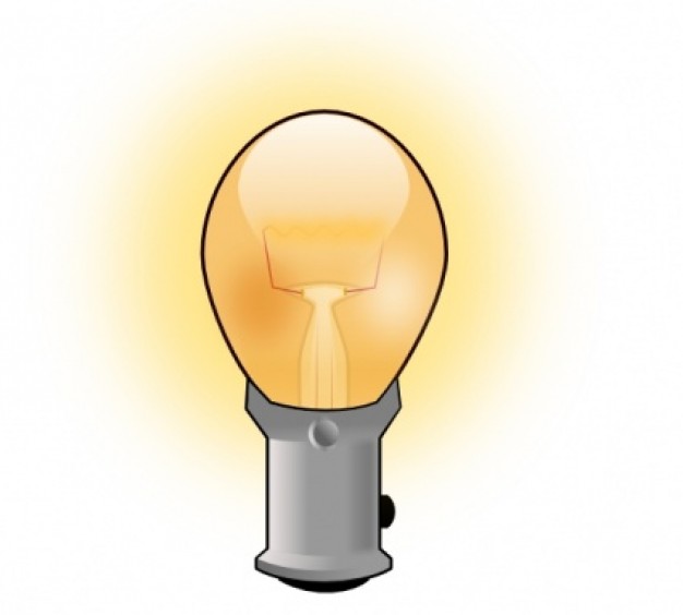 Light bulb on clip art Vector | Free Download