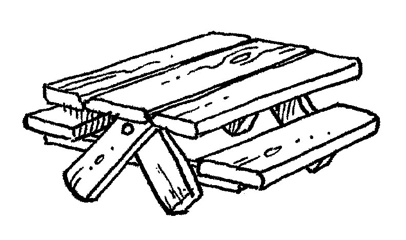 park bench clipart black and white