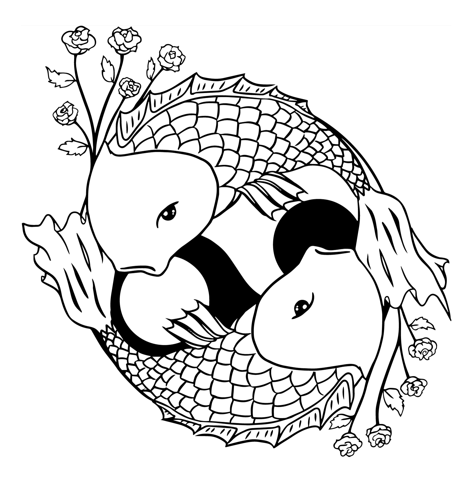 Free Koi Fish Coloring Page Download Free Koi Fish Coloring Page Png 