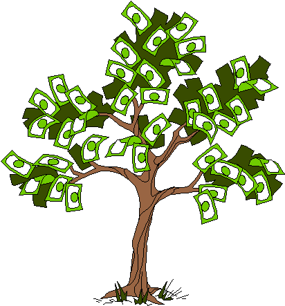 watering money tree clipart