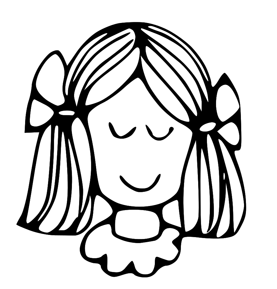 little girl face clip art