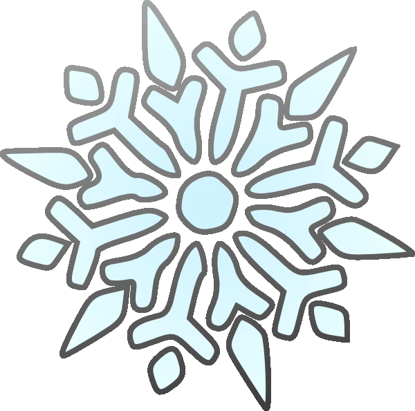 Light blue stylized snowflake with human-figure motifs radiating from a central circle, outlined in gray.