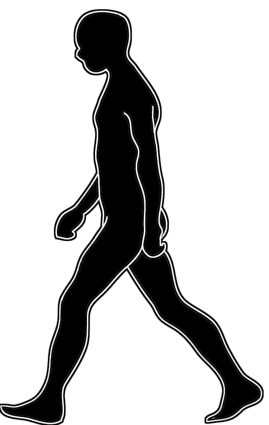 black and white image walking - Clip Art Library