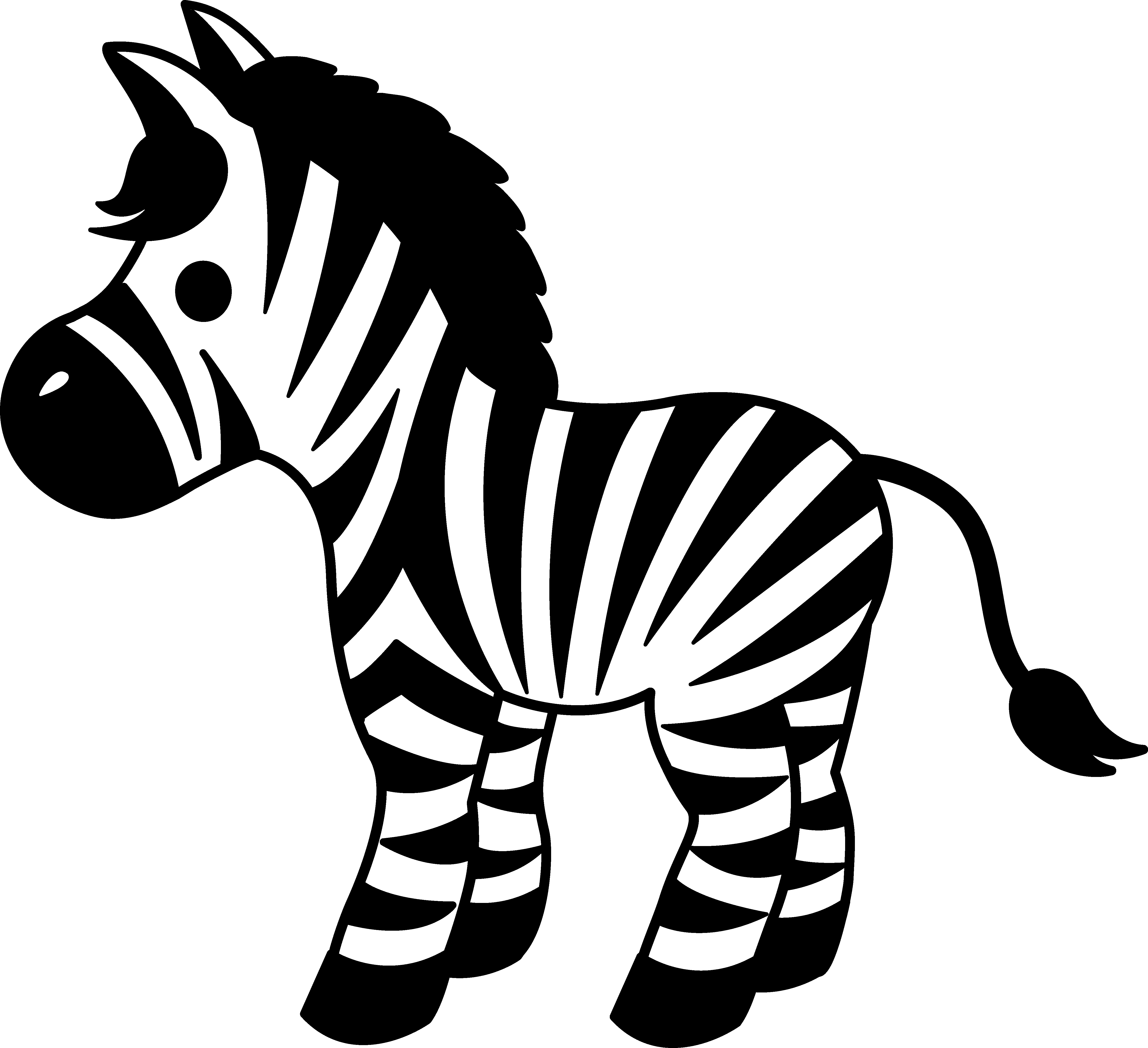 Cute Striped Zebra Clipart - Free Clip Art