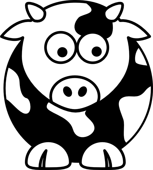 Black And White Cow clip art - vector clip art online, royalty 