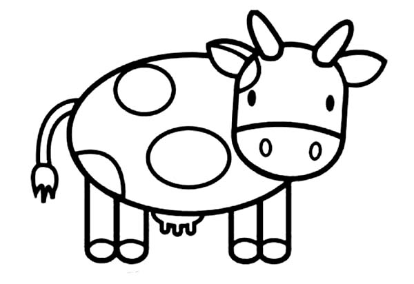 Page for Coloring Book. Illustration of Cute Cow on the Meadow. Online  Education. Animals for Kids Stock Vector - Illustration of farm, paint:  202469883