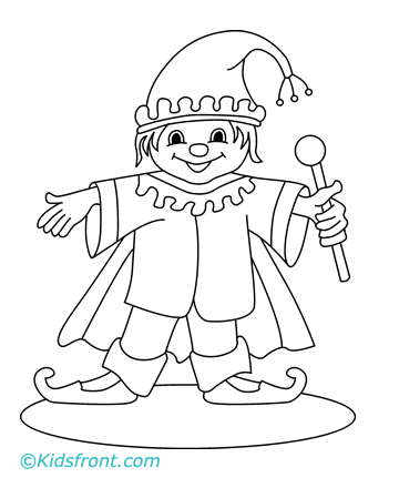 Joker In Circus Coloring Pages for Kids to Color and Print