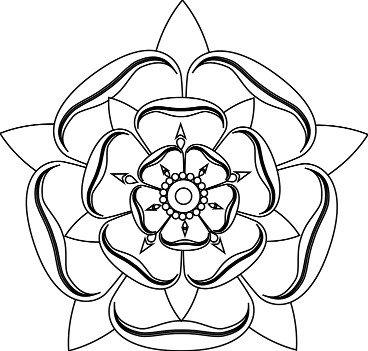 Tudor rose line drawing | Tattoo | Clipart library