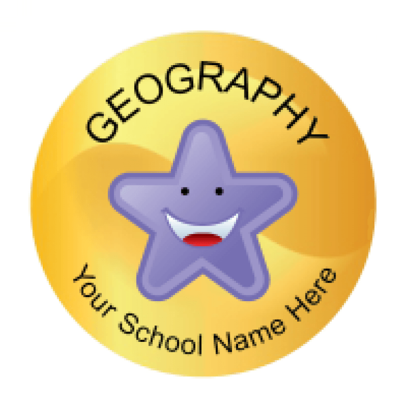 Geography Star Badge - Customizable School Award Design