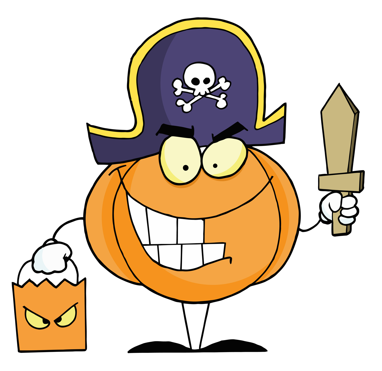 Fun Pirate Pumpkin Cartoon for Halloween Decor & Printables