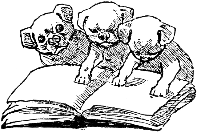 Adorable Puppies Reading a Book - Whimsical Illustration for Kids & Pet Lovers