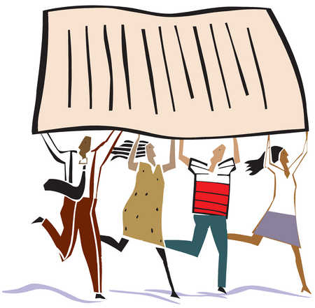 Unity in Action - Illustration of Collaborative Protest or Advocacy