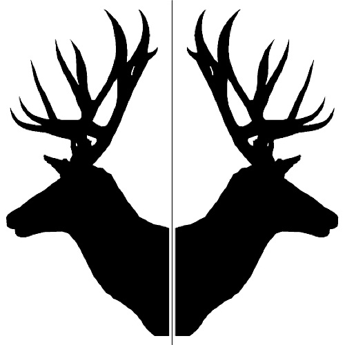 c-deer-0005 - Two deerhead silhouettes - Etchworld.com - Your 