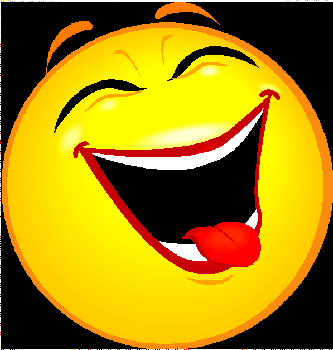 Bright yellow laughing emoji with closed eyes, wide open mouth, and tongue sticking out joyfully.