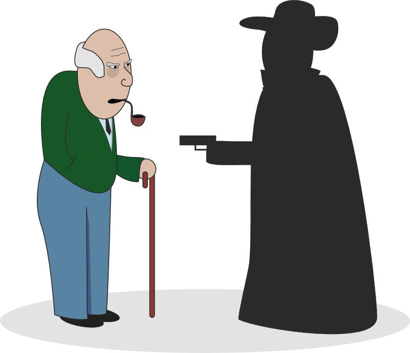 Clipart - Grandpa with robber