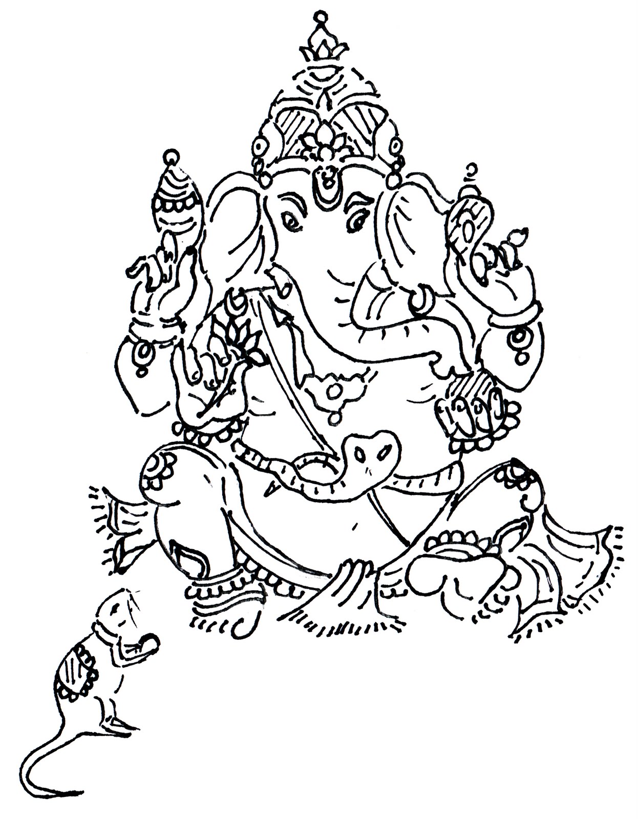 Hindu God Ganesha. Ganapati. Vector hand drawn illustration. Meditation in  lotus pose Stock Vector Image & Art - Alamy