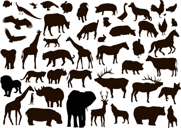 Animal Silhouettes Vector Free Download | imagebasket.net