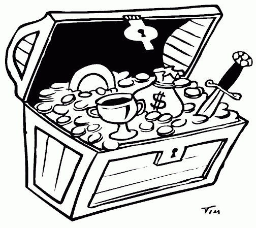 Treasure Chest Coloring Printable | Kids Coloring Pages 