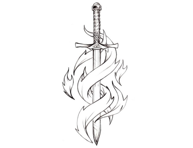 printable sword coloring page - Clip Art Library