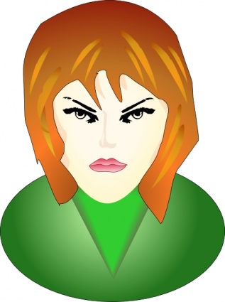Angry Female Avatar Illustration - Expressive Vector Character Design
