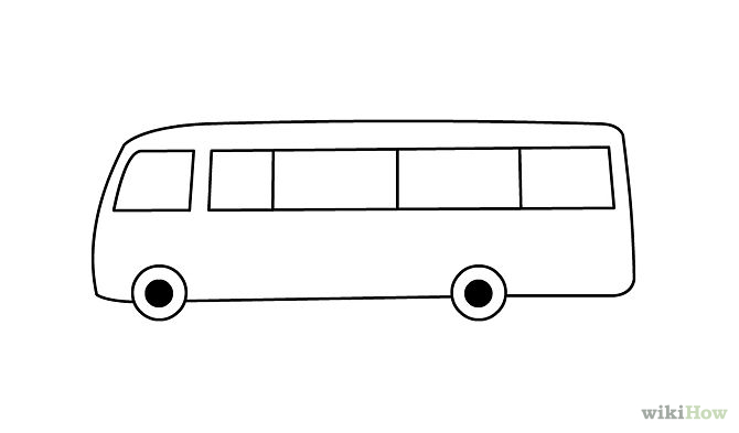 Easy How to Draw a School Bus Tutorial and Bus Coloring Page