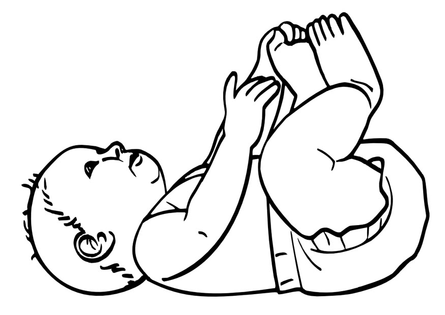 Baby Playing with Feet - Developmental Milestone Illustration