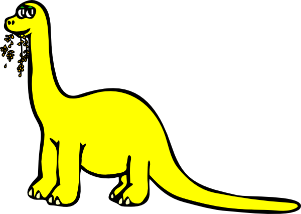 Yellow Cartoon Dinosaur clip art - vector clip art online, royalty 