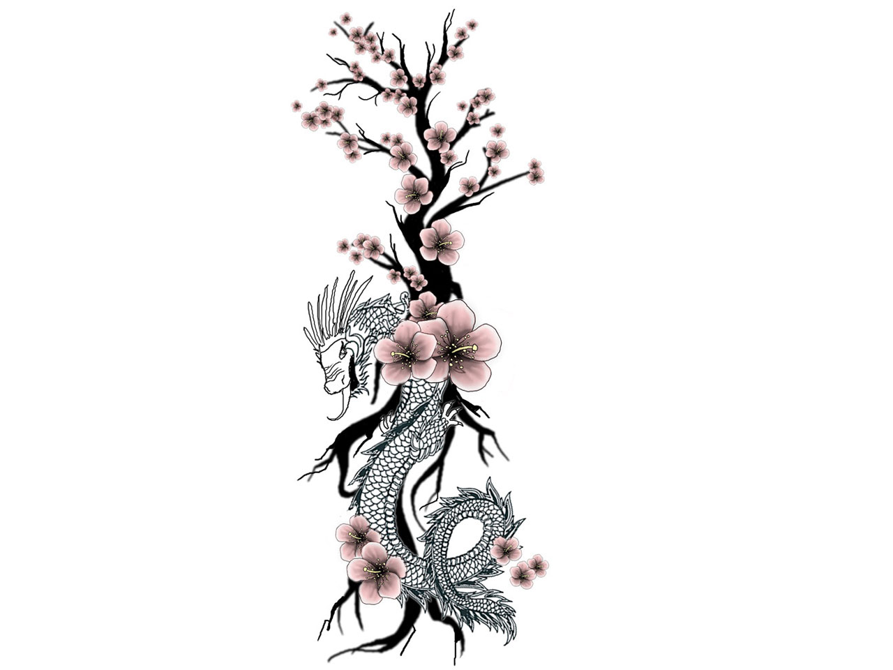 Dragon Koi Flower Tattoo by Marvin Silva TattooNOW