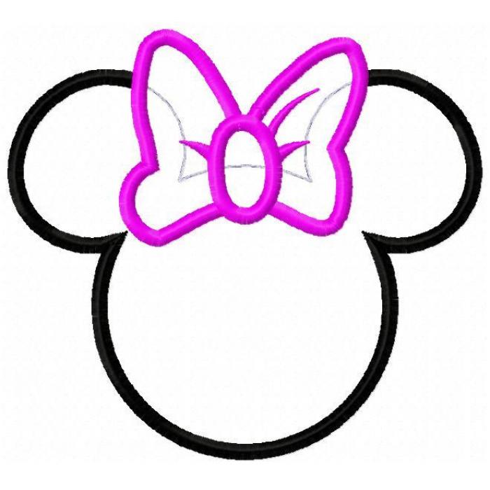 Mouse Head Silhouette with Bow