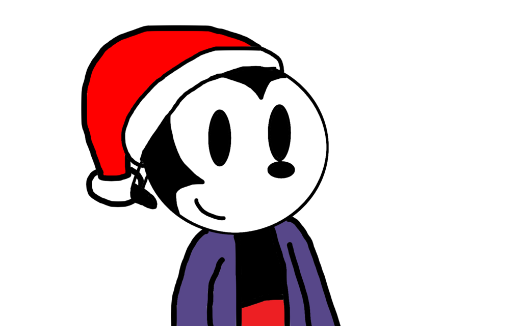 Festive Cartoon Character in Santa Hat - Holiday Illustration
