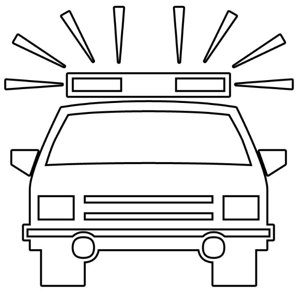 Police Car BW Clip Art Download