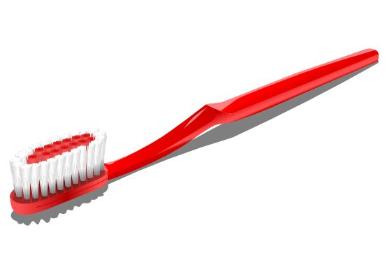 Red Manual Toothbrush with White Bristles - Oral Hygiene Essential