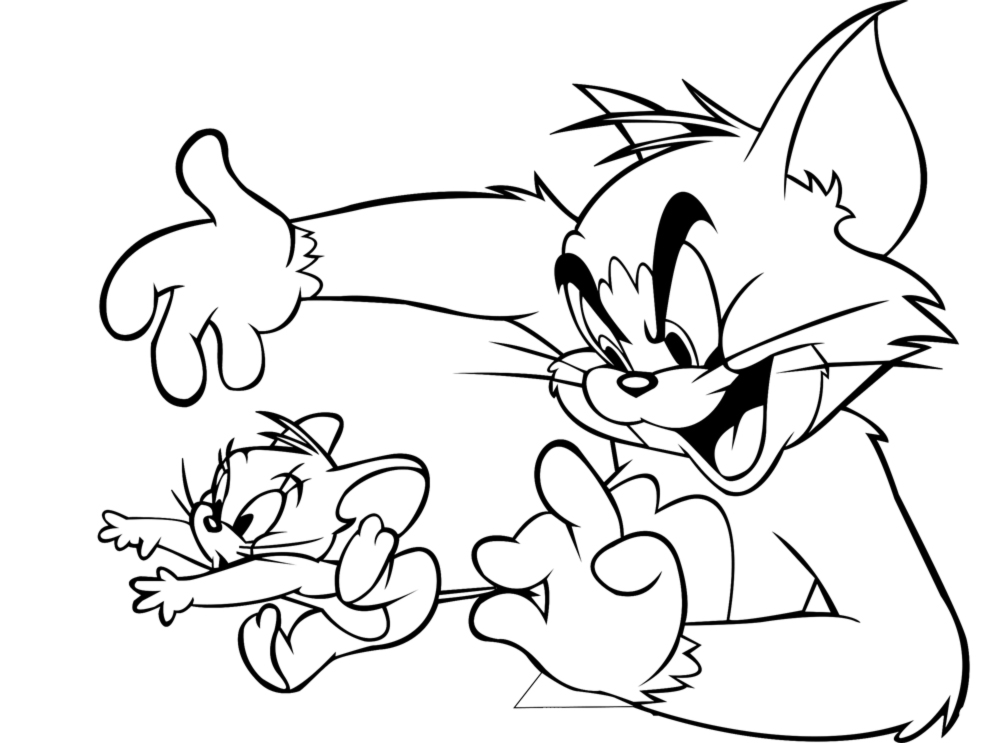 Tom and Jerry Funny Fight Coloring Page | Coloring Pages For Kids