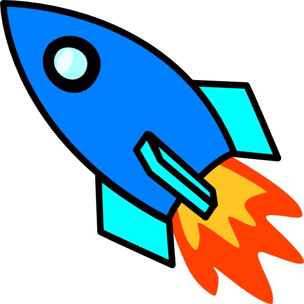 Blue Rocket clip art - vector clip art online, royalty free 